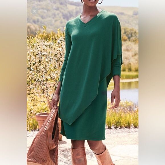 Soft Surroundings Marla Dress Jewel Green Size Medium - Picture 1 of 13